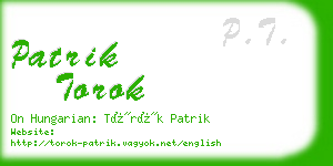 patrik torok business card